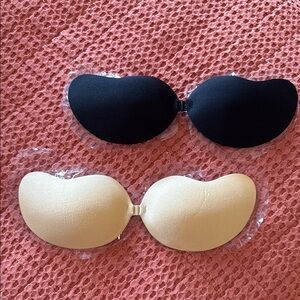 Black and Cream Strapless Adhesive Bra